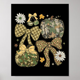 Luipaard Camo Coquette Boog Pompoen Thanksgiving R Poster