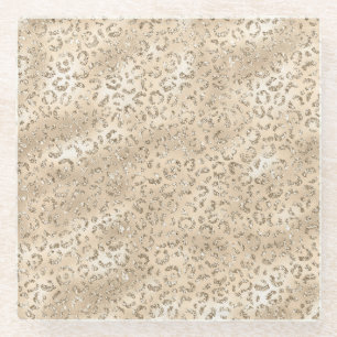 Luipaard Cheeta Print Patroon Dier Glazen Onderzetter