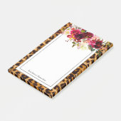 luipaard, cheetah, trendy, floral, zoet, post-it® notes (Schuin)