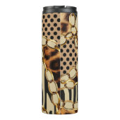 Luipaard Dierenprint Naadloos Patroon Thermosbeker (Achterkant)