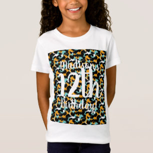 Luipaard Dierenprint Verjaardagsshirt voor Meisjes T-shirt