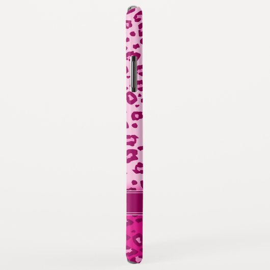 Luipaard dierprintroze aangepaste monogram Case-Mate iPhone case (Achterkant/rechts)