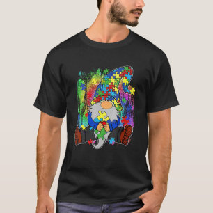 Luipaard Dwerg Houdt Puzzelstukken Autisme Bewustz T-shirt