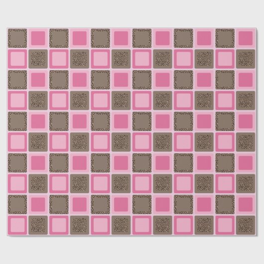 Luipaard en Roze Partij Verpakkingsdocument Cadeaupapier (Vlak)