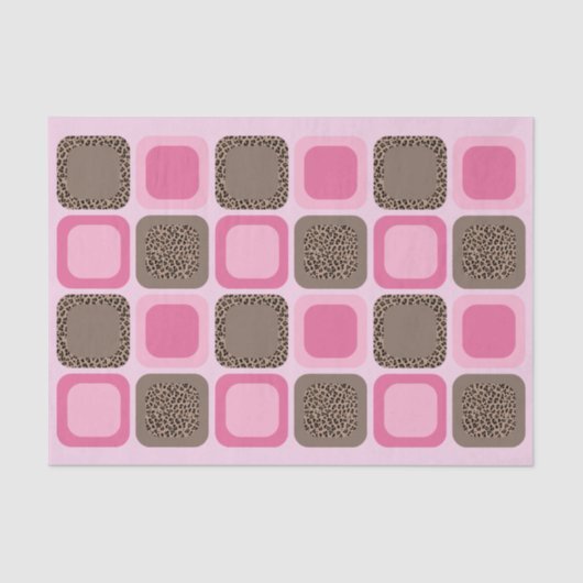 Luipaard en roze patroon tissuepapier (Voorkant)