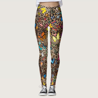 Luipaard en vlinders leggings
