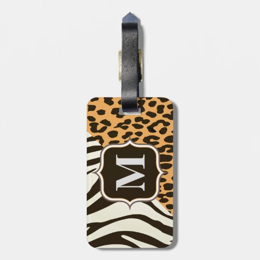 Luipaard en Zebra Bagagelabel (Achterkant verticaal)