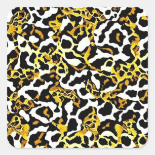 Luipaard en Zebra Bont Print Patroon Vierkante Sticker