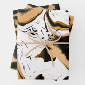 Luipaard en zwart-wit gestreept en polka stippen inpakpapier vel (In situ)