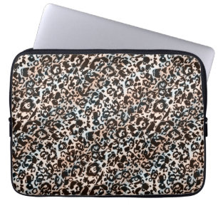 luipaard, fashioneerbaar, gevlekt, bruin, beige, h laptop sleeve