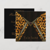 Luipaard Feest Uitnodiging Template (Voorkant / Achterkant)