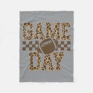 Luipaard Game Day Football Touchdown Seizoen Heren Fleece Deken