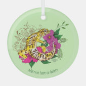 Luipaard Geel Gecko Groen Glas Ornament (Voorkant)