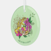 Luipaard Geel Gecko Groen Glas Ornament (Voorkant links)