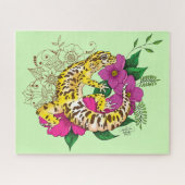 Luipaard Geel Gecko Groen Legpuzzel (Horizontaal)