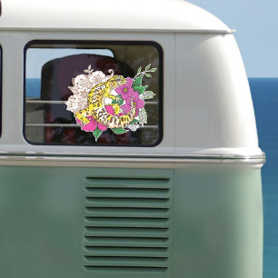 Luipaard Geel Gecko Groen Sticker