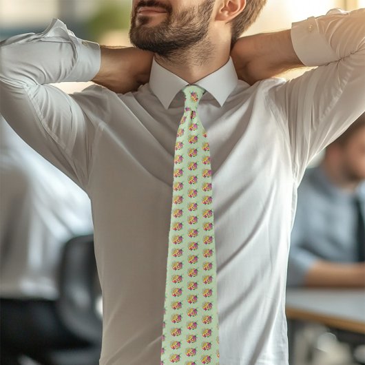 Luipaard Geel Gecko Groen Stropdas