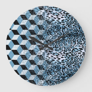 Luipaard geometrisch, dierlijke huid ontwerp. grote klok