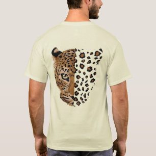 Luipaard Gezicht & Print Gesplitst T-Shirt Wild