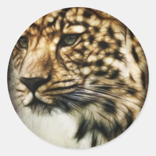 Luipaard gezicht ronde sticker