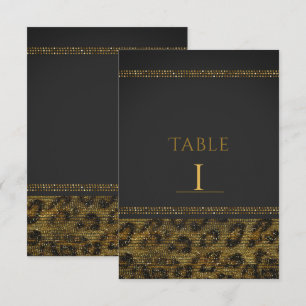 Luipaard Glitter Lovertjes Glam Chic Tafel Nummers Kaart