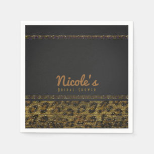 Luipaard Glitter Pailletten Glam Chic Moderne Fees Servet