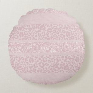 Luipaard Glitter Strepen Glam 10 Rond Kussen