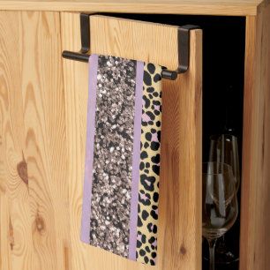 Luipaard Glitter Strepen Glam 1 Theedoek