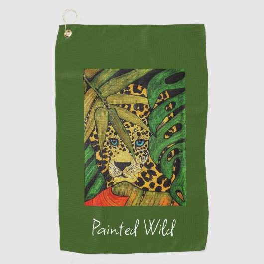 Luipaard Golf handdoek beschilderd wild (Voorkant)