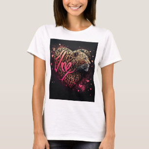 Luipaard Hart Liefde Graffiti Kunst T-shirt