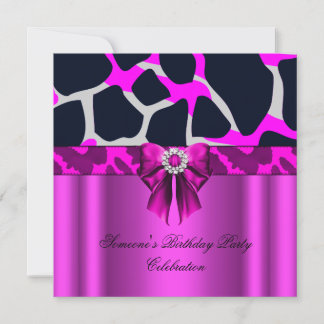 Luipaard Hot Pink Boog Diamanten Dierenprint Kaart