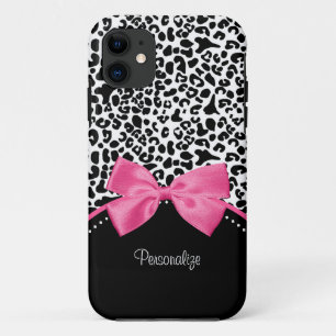 Luipaard Hot Pink Strik iPhone 11 Hoesje