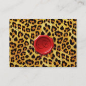 LUIPAARD HUID, RODE WAS SEAL PARCHMENT Monogram Visitekaartje (Achterkant)