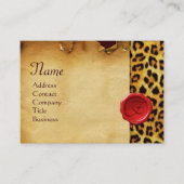 LUIPAARD HUID, RODE WAS SEAL PARCHMENT Monogram Visitekaartje (Voorkant)
