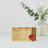 LUIPAARD HUID, RODE WAS SEAL PARCHMENT Monogram Visitekaartje (Staand voorkant)