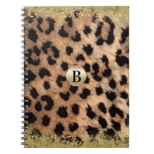 Luipaard Jachtluipaar Dierprint Goud Glitter Moder Notitieboek