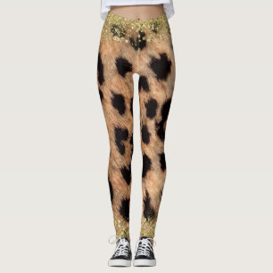 Luipaard Jachtluipaard Dierenprint Goud Glitters T Leggings