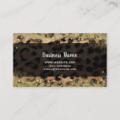 Luipaard Jachtluipaard Goud Glitter Monogram Perso Visitekaartje (Achterkant)