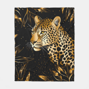 Luipaard Jachtluipaard Zwart Goud Jungle Safari Bl Fleece Deken