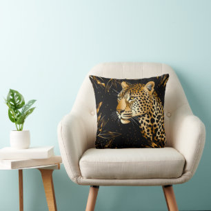 Luipaard Jachtluipaard Zwart Goud Jungle Safari Bl Kussen