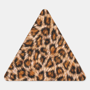 Luipaard Jaguar Kat Bruine Vacht Patroon Driehoek Sticker