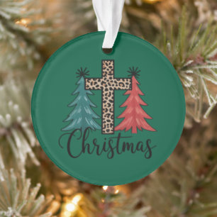 Luipaard Kruis Kerstbomen Christelijk Ornament