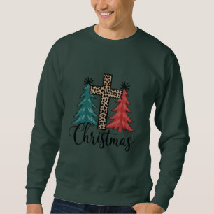 Luipaard Kruis Kerstbomen Christelijk Trui