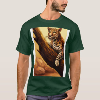 Luipaard ligt aan boom 2 t-shirt