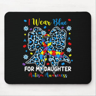 Luipaard lint autisme puzzel lint dragen blauw voo muismat