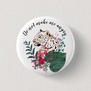 Luipaard, luipaard, floraal, botanisch ronde button 3,2 cm