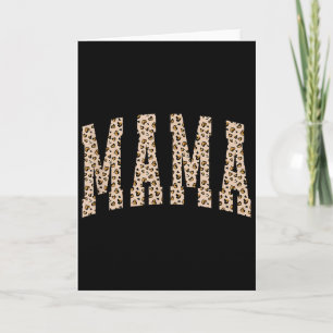 Luipaard mama, retro Hart mama, Cadeau Voor Moeder Kaart