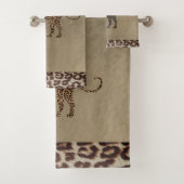 Luipaard met badhanddoekset voor luipdruk bad handdoek (Insitu)