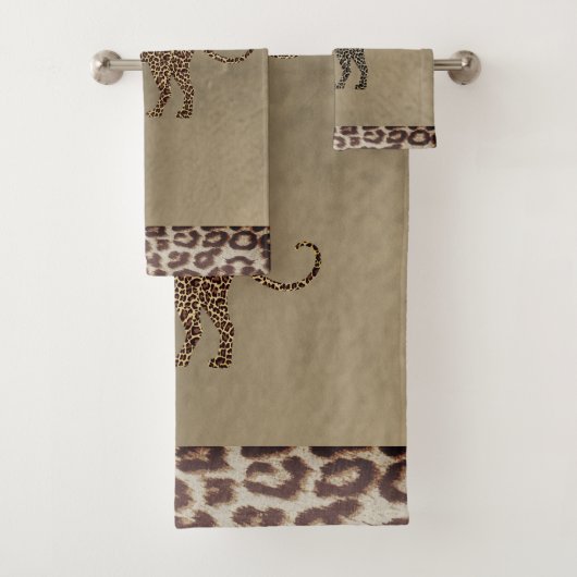 Luipaard met badhanddoekset voor luipdruk bad handdoek (Insitu)