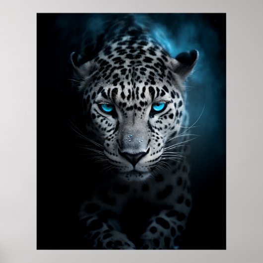 Luipaard met Blue Eyes Poster (Voorkant)